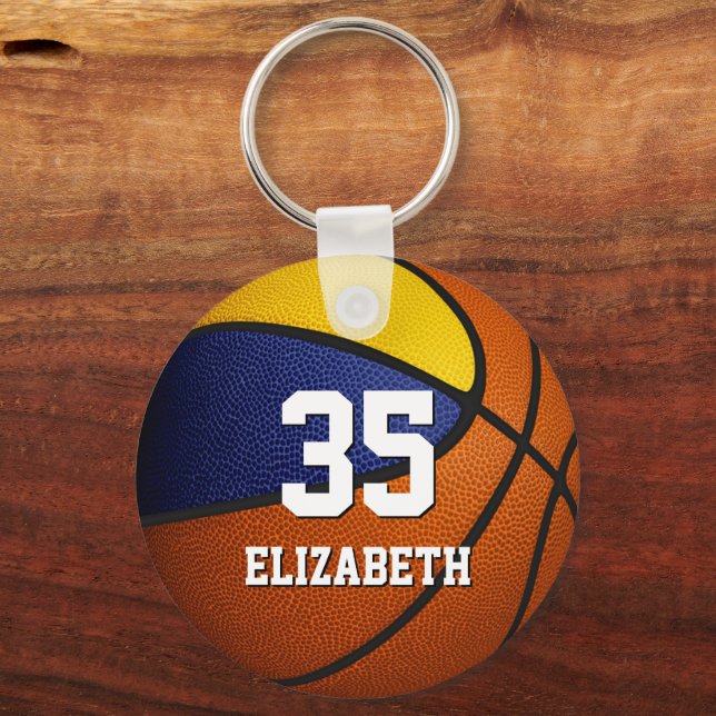 Blaugoldbasketballmannschaft für Bankette Schlüsselanhänger (Vorderseite)