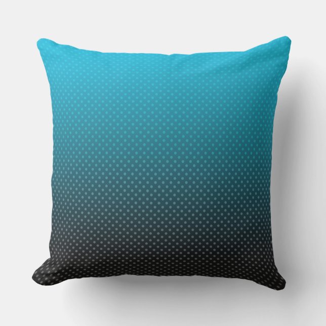 Blaugradität mit kleinen Polka-Punkten Kissen (Vorderseite)