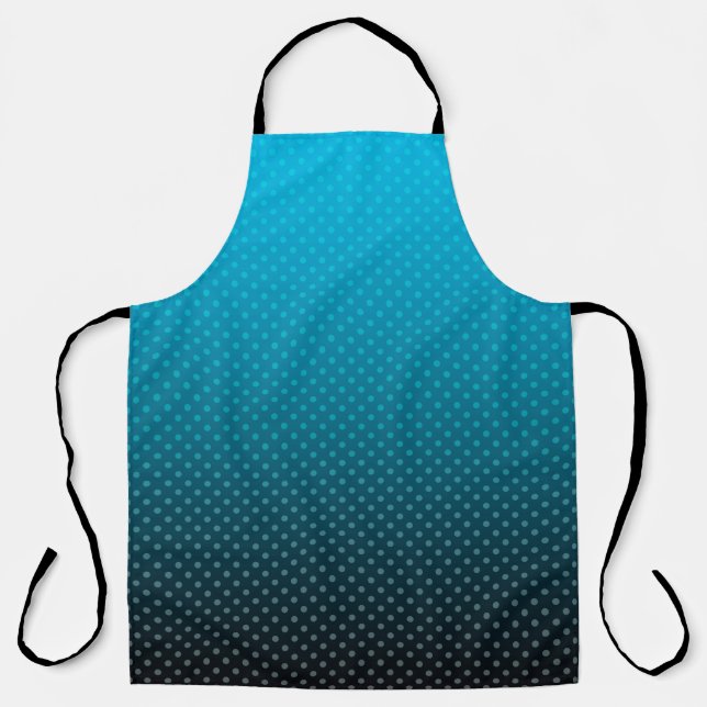 Blaugradität mit kleinen Polka-Punkten Schürze (Vorderseite)