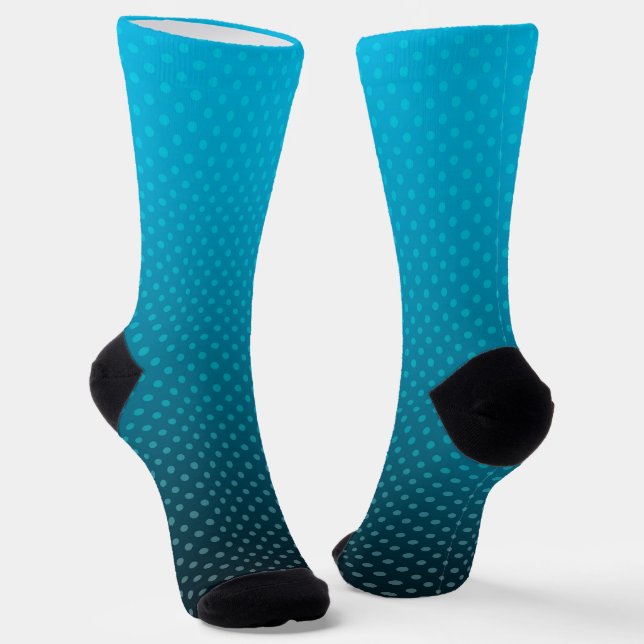 Blaugradität mit kleinen Polka-Punkten Socken (Gewinkelt)