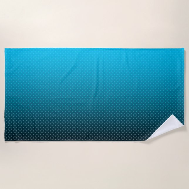 Blaugradität mit kleinen Polka-Punkten Strandtuch (Vorderseite)