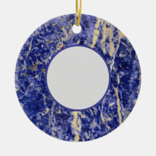 Blaugranit, blauer Marmor, blauer Stein  Keramik Ornament