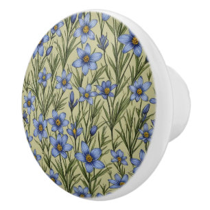 Blaugras-Blume Keramikknauf