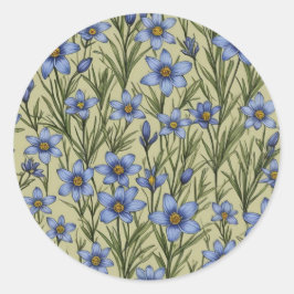 Blaugras-Blume Runder Aufkleber
