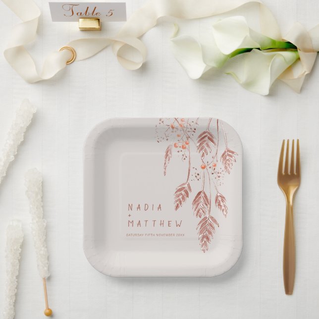 Blaugrasbeeren Pappteller (Hochzeit)