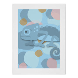Blaugrau Chameleon Poster