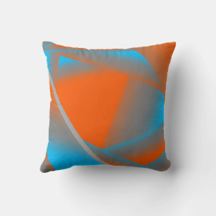 Blaugrau Orange Ombre Geometrische Abstrakte Kunst Kissen