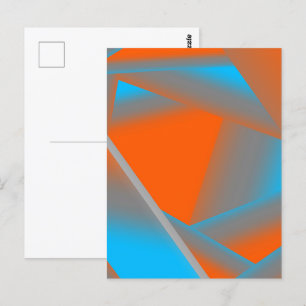Blaugrau Orange Ombre Geometrische Abstrakte Kunst Postkarte