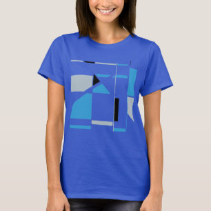 Blaugrau-schwarzes geometrisches Abstract im MCM-S T-Shirt