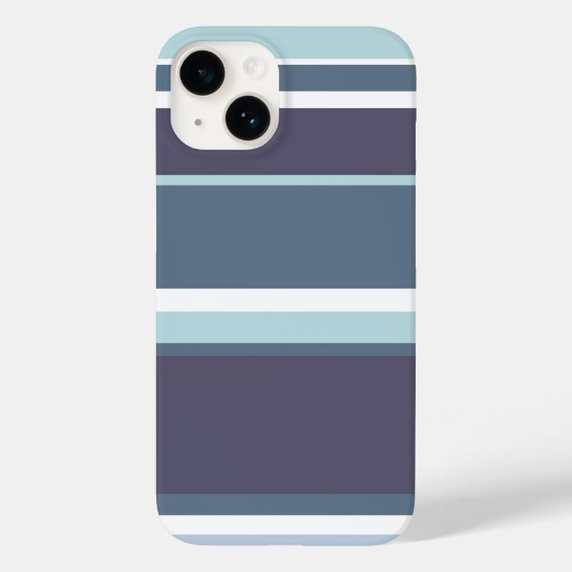 Blaugrau Streifen Case-Mate iPhone 14 Hülle (Rückseite)