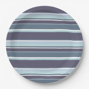 Blaugrau Streifen Pappteller