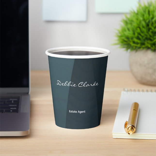 Blaugrau-Wellenmuster Pappbecher (InSitu)