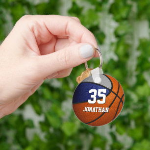 Blaugraue Basketball-Teamgeist-Ideen Schlüsselanhänger