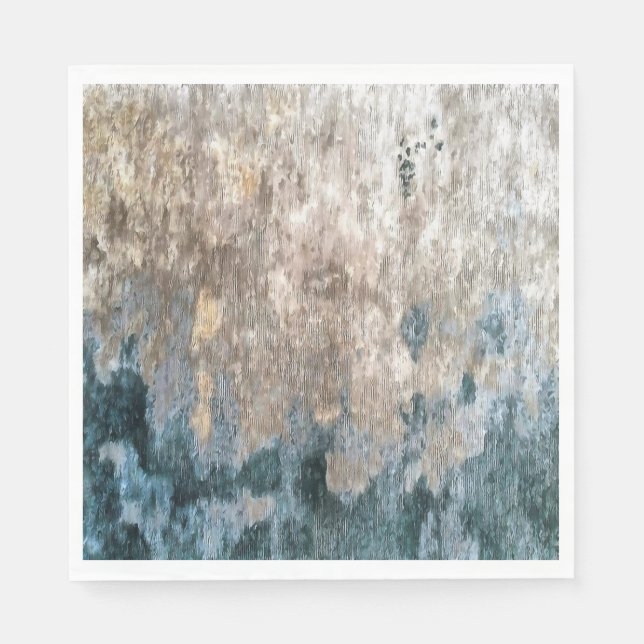 Blaugraue dekorative Abstrakte Kunstwerke Serviette (Vorderseite)