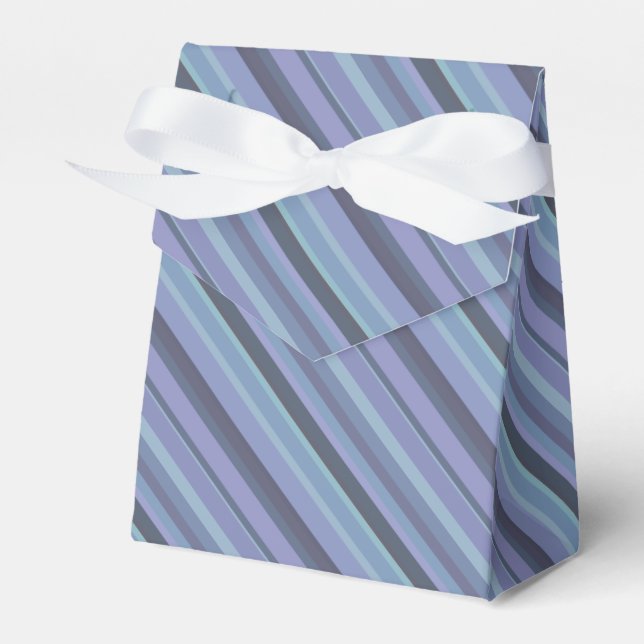 Blaugraue diagonale Streifen Geschenkschachtel (Vorderseite)