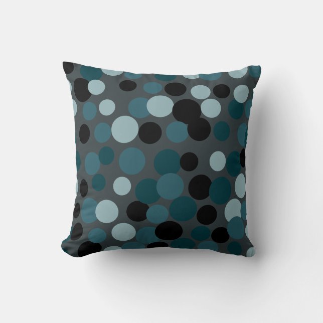 Blaugraue Dots Pillow Kissen (Vorderseite)