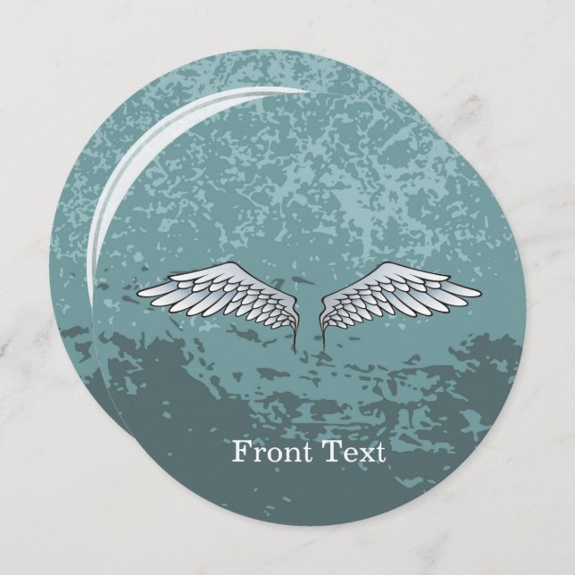 Blaugraue Flügel Einladung (Vorne/Hinten)