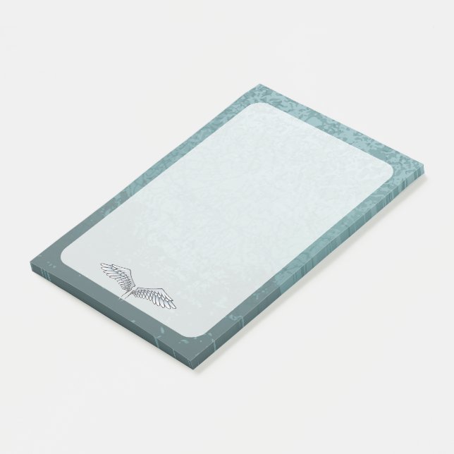 Blaugraue Flügel Post-it Klebezettel (angewinkelt)