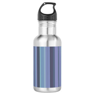 Blaugraue horizontale Streifen Edelstahlflasche