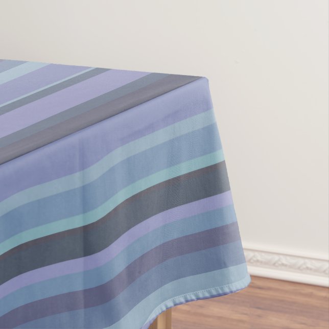 Blaugraue horizontale Streifen Tischdecke (Beispiel)