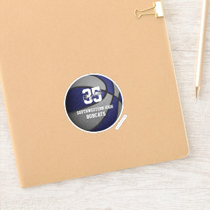 Blaugraue Mannschaft färbt Jungs Basketball Aufkleber