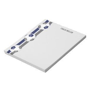 Blaugraue Mannschaftsfarben Fußball-Coach-Custom Notizblock