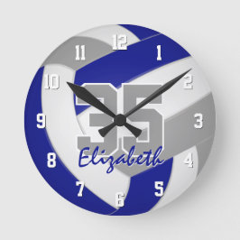Blaugraue Mannschaftsfarben - Spieler nennen Volle Runde Wanduhr