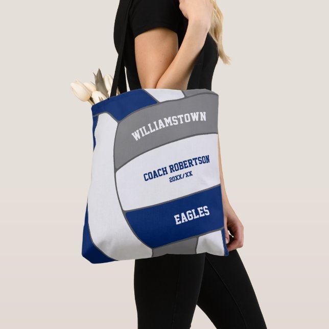 Blaugraue Mannschaftsfarben Volleyballtrainer Tasche (Von Nahem)