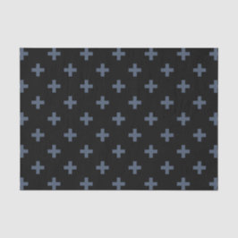 Blaugraue Polka-Kreuze auf schwarz Seidenpapier