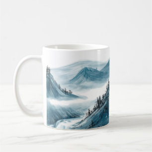 Blaugraue Rolling Mountains Cloud Nature Landscape Kaffeetasse