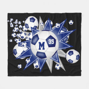 Blaugraue Sportstube Dekoration Fußball Blowout Fleecedecke