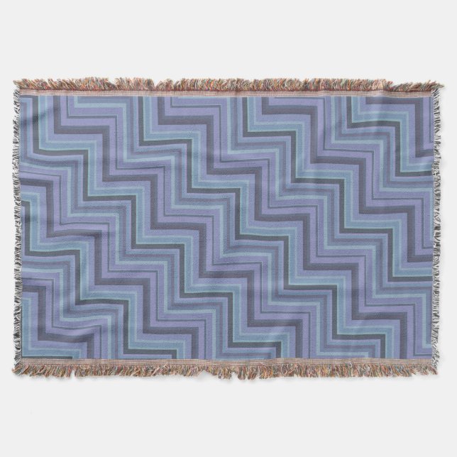 Blaugraue Streifen Decke (Vorderseite)