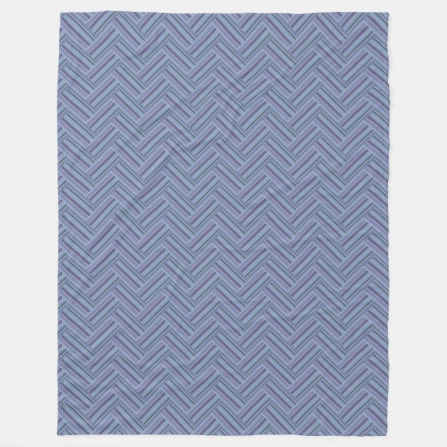 Blaugraue Streifen Fleecedecke (Vorderseite)