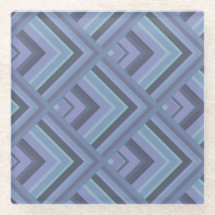 Blaugraue Streifen Glasuntersetzer