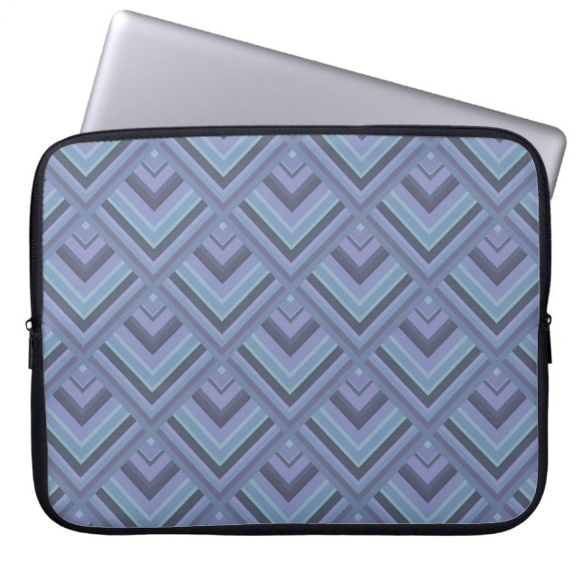 Blaugraue Streifen Laptopschutzhülle (Vorderseite)