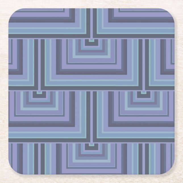 Blaugraue Streifen quadratischer Waage Rechteckiger Pappuntersetzer (Vorderseite)