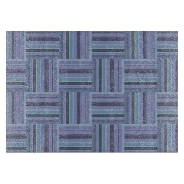 Blaugraue Streifen Schneidebrett (Vorderseite)