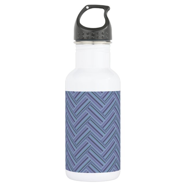 Blaugraue Streifen Trinkflasche (Vorderseite)