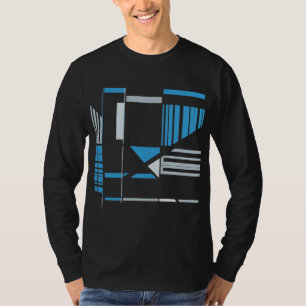 Blaugraue südwestliche Kunst-inspirierte geometris T-Shirt