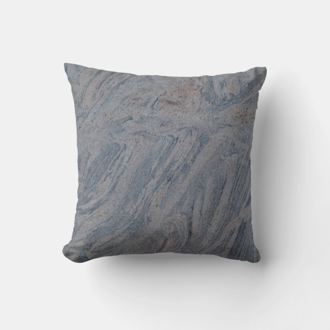 Blaugraue und blassgeflechtete Marmorplatte Textur Kissen (Vorderseite)