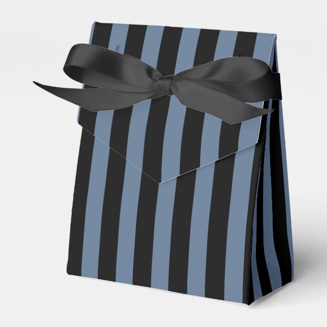 Blaugraue und schwarze Streifen Geschenkschachtel (Vorderseite)