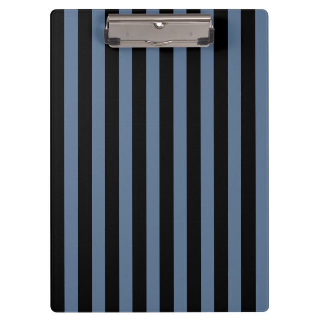 Blaugraue und schwarze Streifen Klemmbrett (Vorderseite)