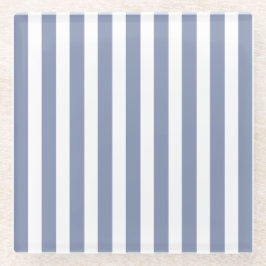 Blaugraue und weiße Streifen Glasuntersetzer