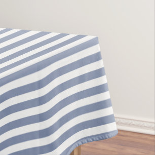 Blaugraue und weiße Streifen Tischdecke