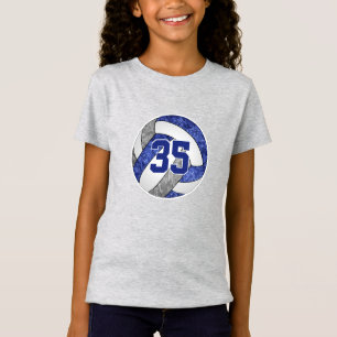 Blaugraue Volleyballmannschaft färbt Mädchen Juryn T-Shirt