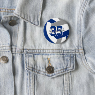 Blaugraue Volleyballmannschaftsfarben Button