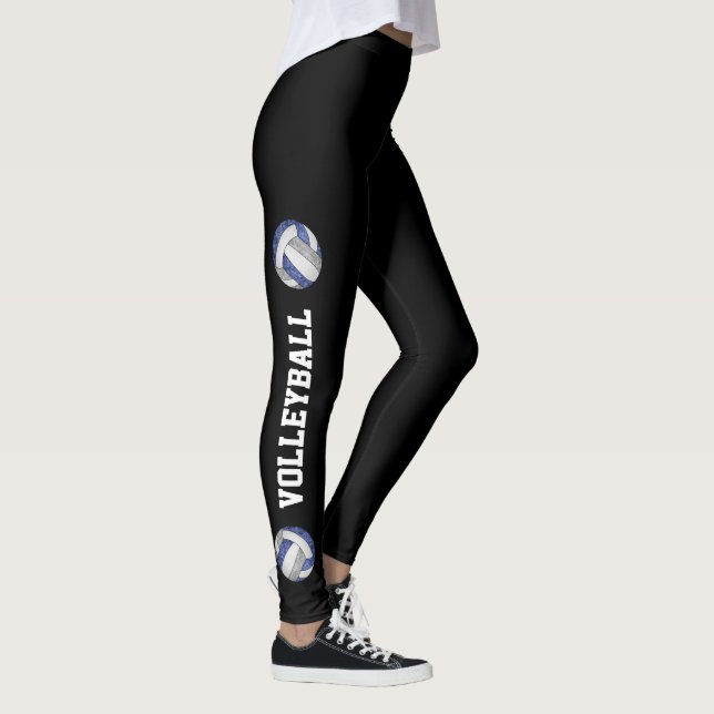 Blaugraue Volleyballs schreiben Beinmädchen auf Leggings (Rechts)