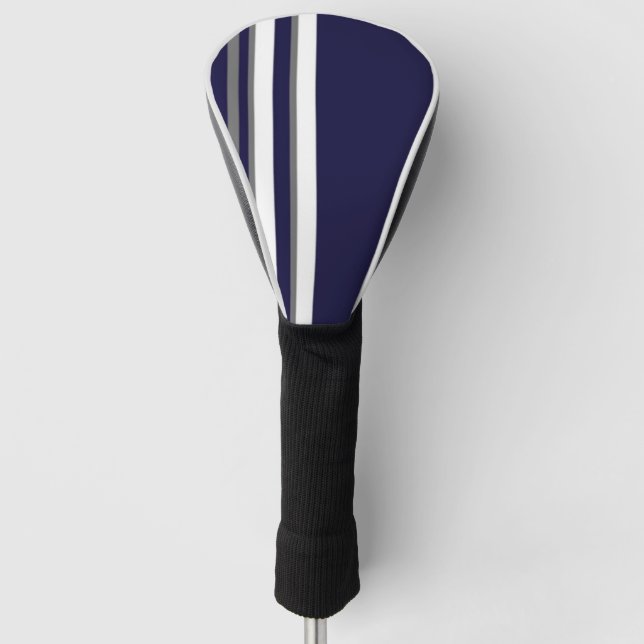 Blaugraue weiße Stricktreiber-Abdeckung Golf Headcover (Vorderseite)