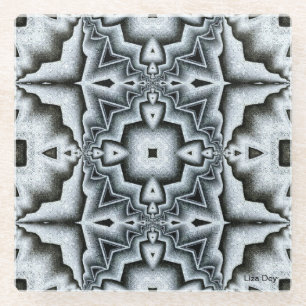 Blaugrauer geometrischer Untersetzer aus Abstrakte