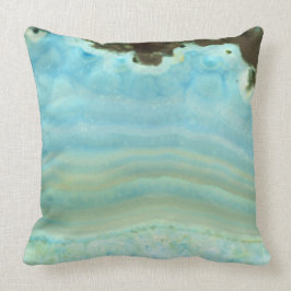 Blaugraues Agate Geode Felsgestein Kristallmuster Kissen